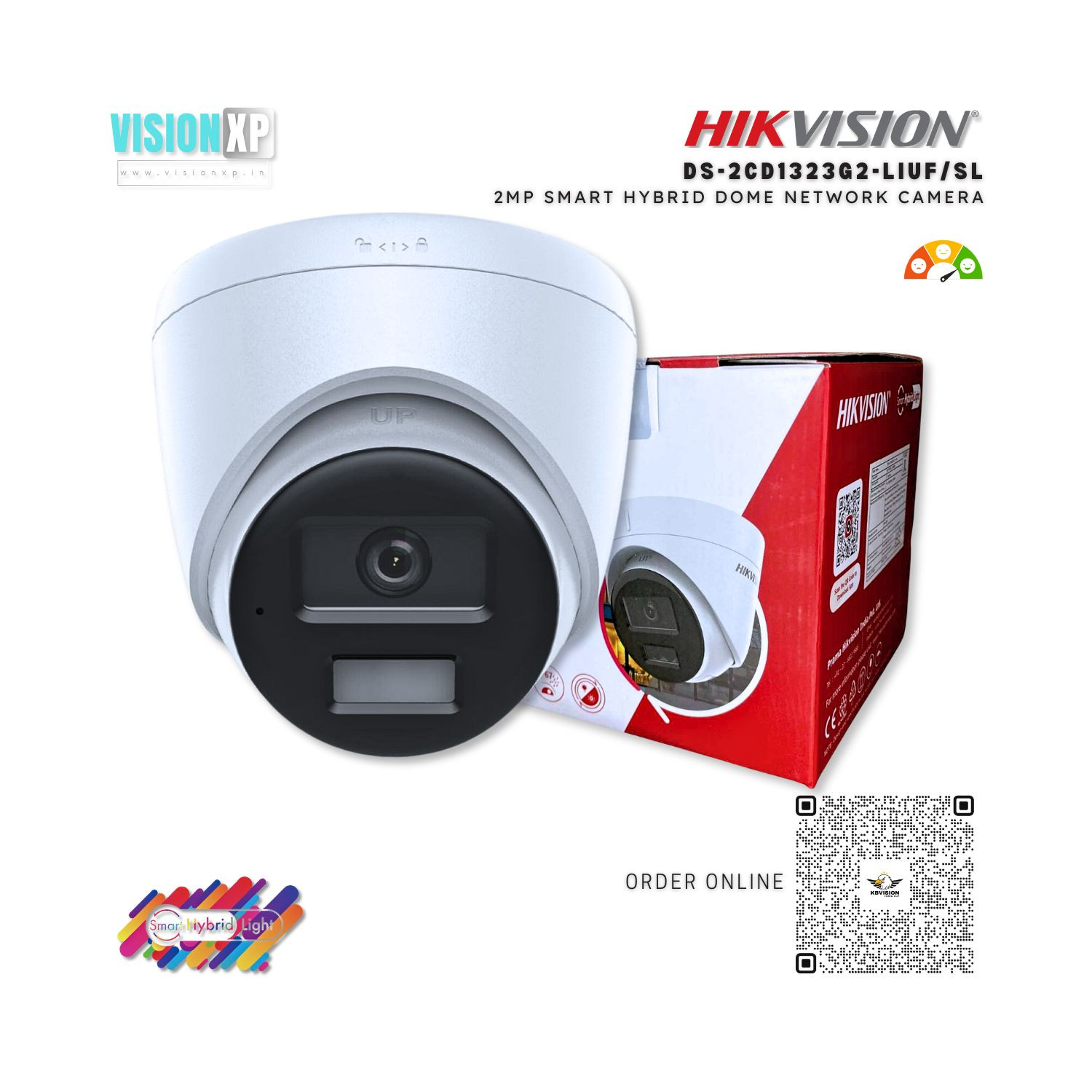 Hikvision DS-2CD1323G2-LIUF/SL 2 MP Smart Hybrid Turret Network Camera